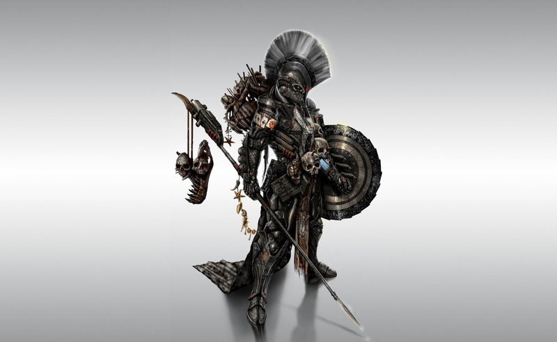 spear, gray, technology, vignette, necromancer, holding, studio shot, no people, knight, gray background, nature, 2K, metal, Artistic, shield, copy space