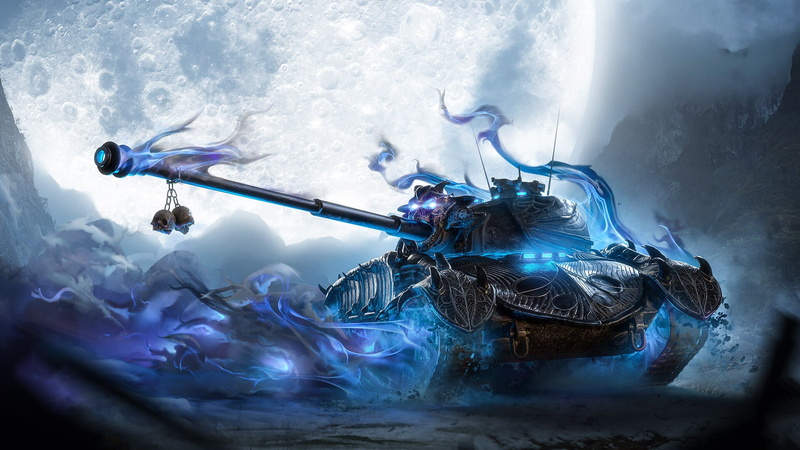 Halloween, Ghost, The moon, Tank, Necromancer, 1080P, World of Tanks, Phantom, Pz.58, Skull