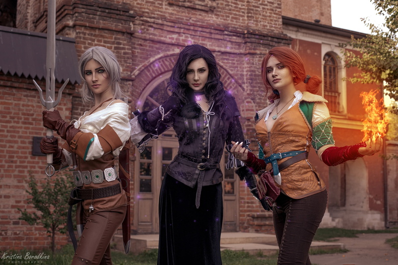Kristina Borodkina, Ciri, girls, Triss, 1080P, The Witcher, based on the game, Yen