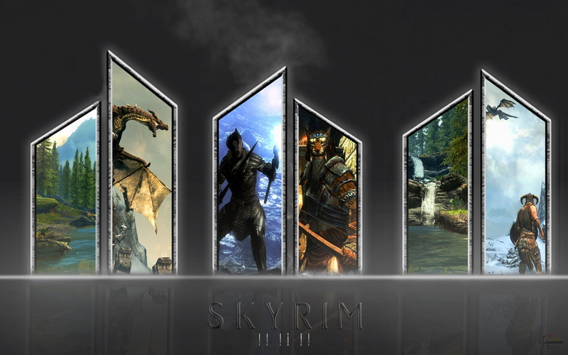 group of people, illuminated, entrance, skyrim, architecture, built Structure, the elder scrolls skyrim, screen, technology, reflection, adult