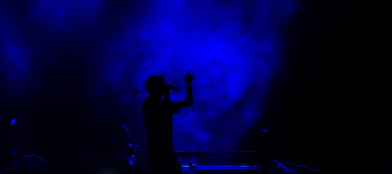 event, performance, musical instrument, italy, rock music, blue light, indoors, shadow, 4K, silhouette, human body part, roma, rap, mic, adult