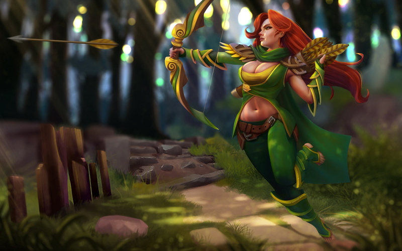dota 2, 2K, windranger, lyralei, girl, moba, art