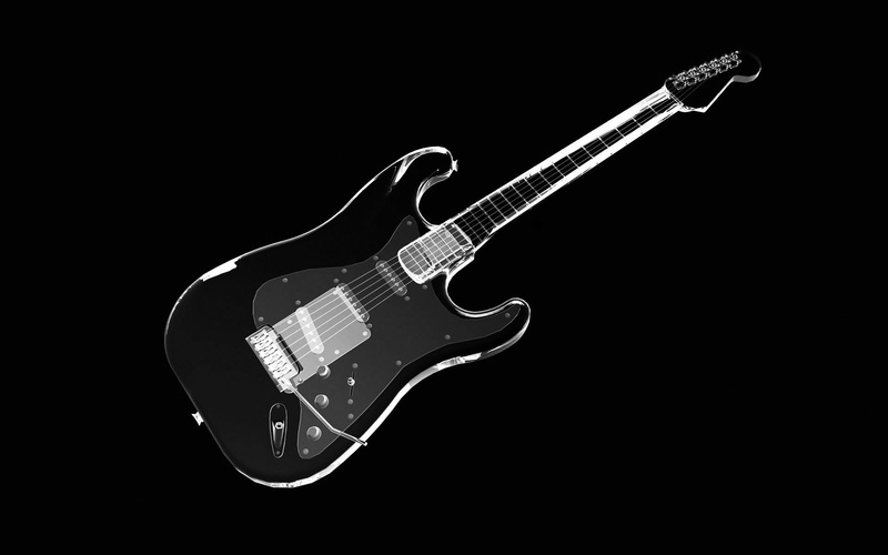 electric guitar, close-up, indoors, musical instrument, string instrument, studio shot, side view, single object, gray, musical equipment, arts culture and entertainment
