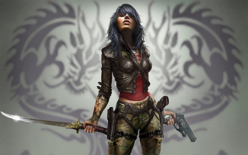 creativity, adult, one person, 720P, Wet (Video Game), architecture, women, girls with guns, fantasy art, young women, art and craft, religion, lifestyles