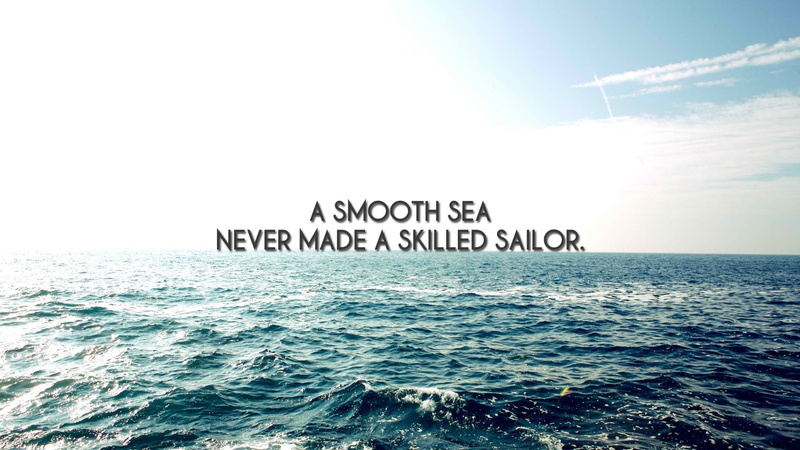 sky, waves, sailor, horizon, quote, sea, typography, 1080P, nature