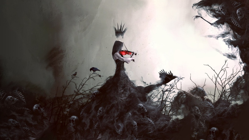 fog, nature, dark, land, death, vertebrate, outdoors, water, water bird, violin, young bird, animal wildlife, tree, animal themes, animals in the wild