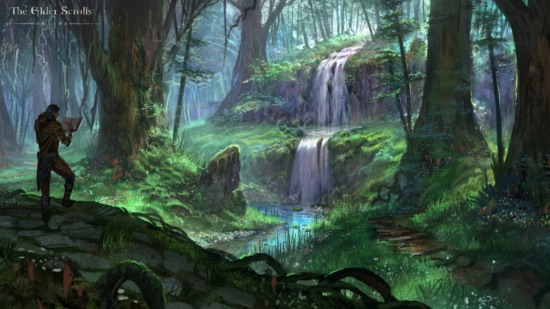 men, forest, moss, motion, outdoors, scenics - nature, plant, The Elder Scrolls Online, video games, real people, flowing water, leisure activity, tree