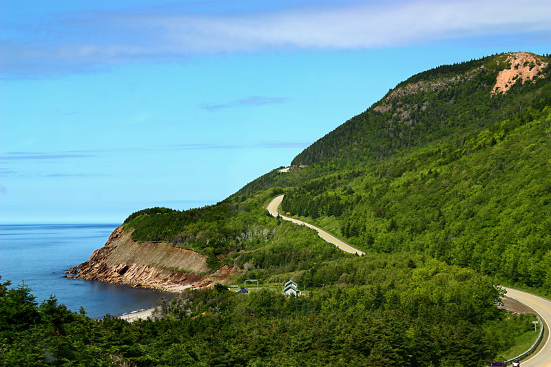 landscape, cape breton, growth, trip, windy, nature, plant, driving, non-urban scene, convertible, scenic, drive, mountain, water, green color, land, tour
