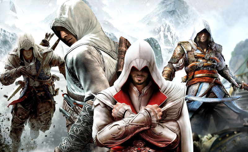 assassinscreed, male likeness, people, assassinscreed, kenway, cloud - sky, ezio, art and craft, sky, day, group of people, nature, connor, altair, real people