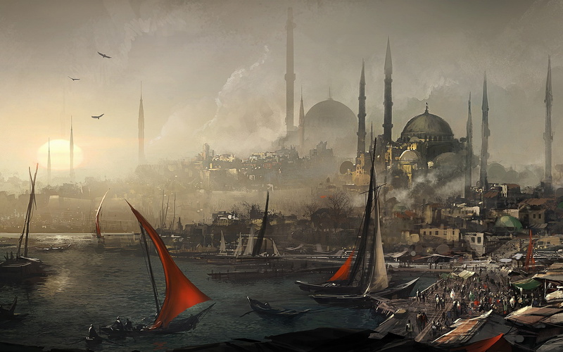 turkey, Haliç, 1080P, artwork, Mosques, Assassins Creed: Revelations, Istanbul