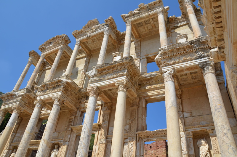 ephesus, colonnade, 4K, nature, tourism, textiles, ruins, no people, architecture, outdoors, sky, ancient, ruined, the past, ephesos, history, galata tower