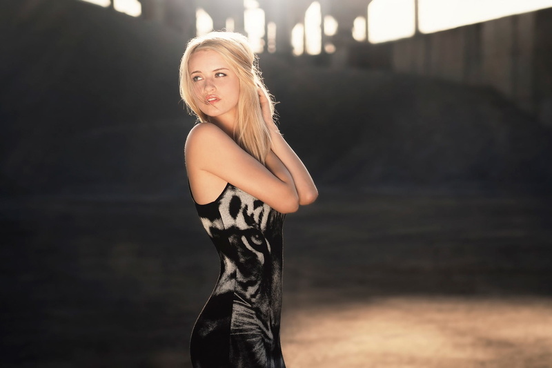 young adult, real people, tight dress, hair, blonde, touching hair, teenager, standing, 1080P, one person, women, leisure activity, model, looking at camera