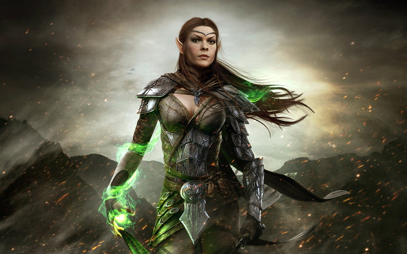 Armor, 1080P, Bethesda Softworks, Sword, Girl, The Elder Scrolls Online, ZeniMax Online Studios, Equipment, The Elder Scrolls, Magic, MAG