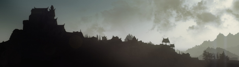 spire, built structure, religion, outdoors, place of worship, building exterior, 4K, no people, landscape multiple display the elder scrolls v skyrim whiterun