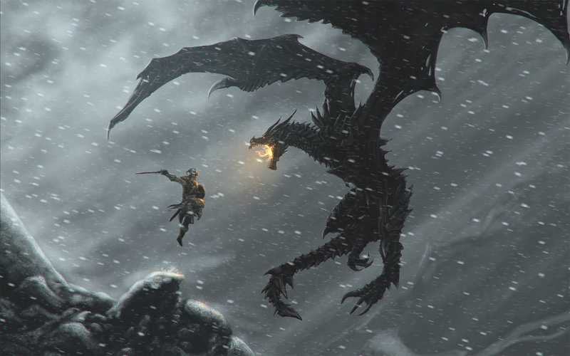 dragonborn, skyrim, scrolls, v, 1080P, elder