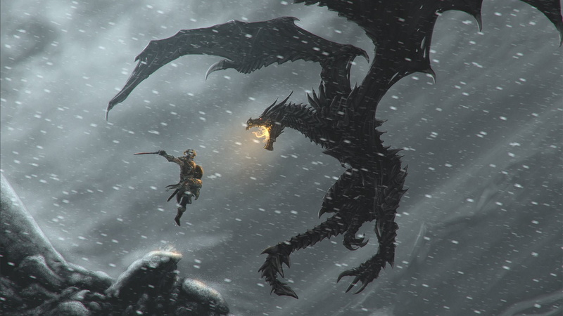 dragon, snow, snake, Dovakin, Dovahkiin, Scrolls, the, Tes, Elder, Skyrim, V, hero, 1080P, Viking