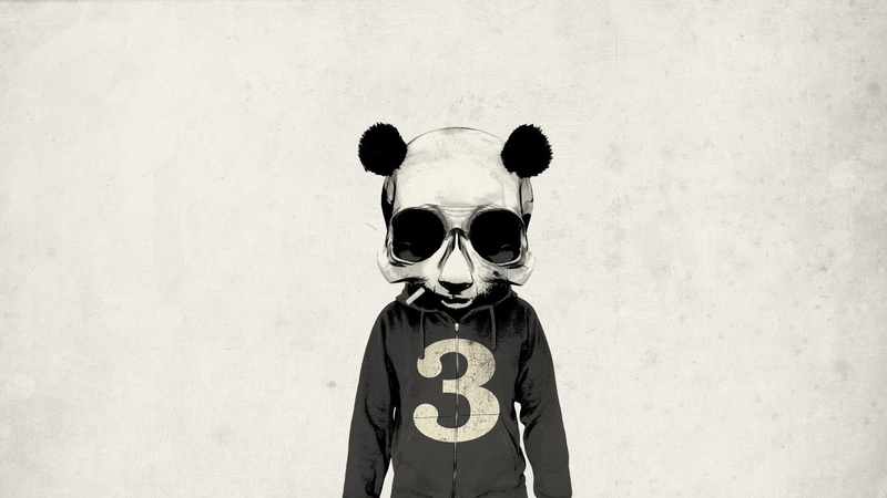 animal, digital art, disguise, unrecognizable person, obscured face, sweater, smoking, mask - disguise, wall - building feature, animal representation