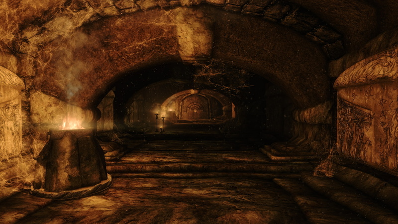 The Elder Scrolls, building, architecture, empty, history, wall, the way forward, abbey, ENB, indoors, the past, built structure, arcade, corridor, no people