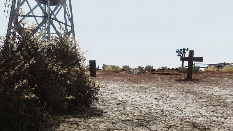 no people, field, outdoors, frame, sunlight, architecture, tree, apocalyptic, religion, belief, Fallout: New Vegas, history, nature, scenics - nature, Fallout