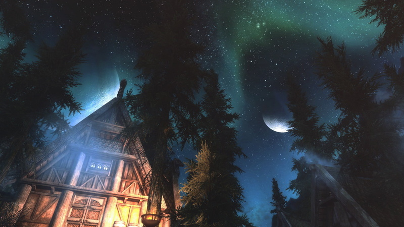 moonlight, illustration, star, 1080P, plant, building exterior, space and astronomy, night, illuminated, video games, beauty in nature, built structure