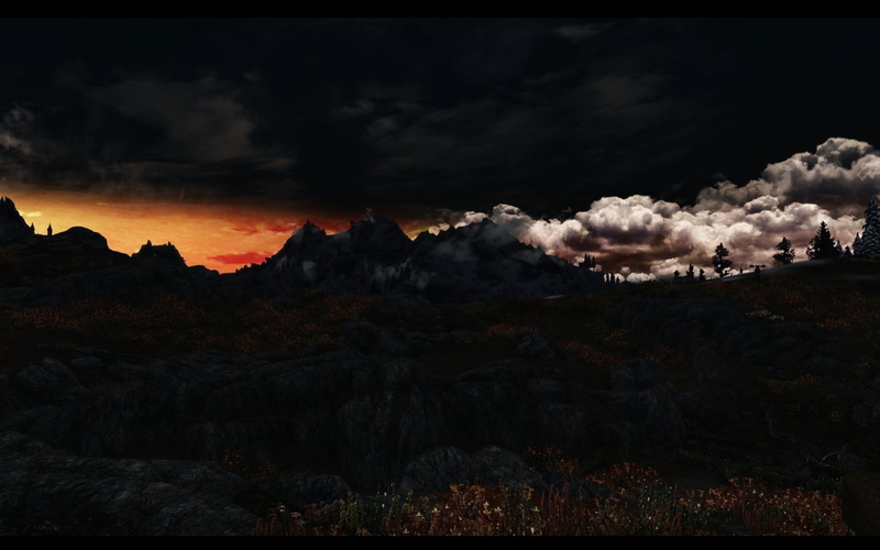 cloud - sky, sunset, 720P, landscape, storm cloud, no people, mountain, tranquil scene, night, nature, ENB, outdoors, non-urban scene, scenics - nature
