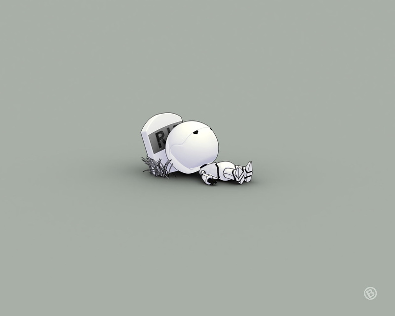 animal representation, 1080P, Marvin (The Hitchhikers Guide to the Galaxy), single object, Movie, white color, robot, time, creativity, black background