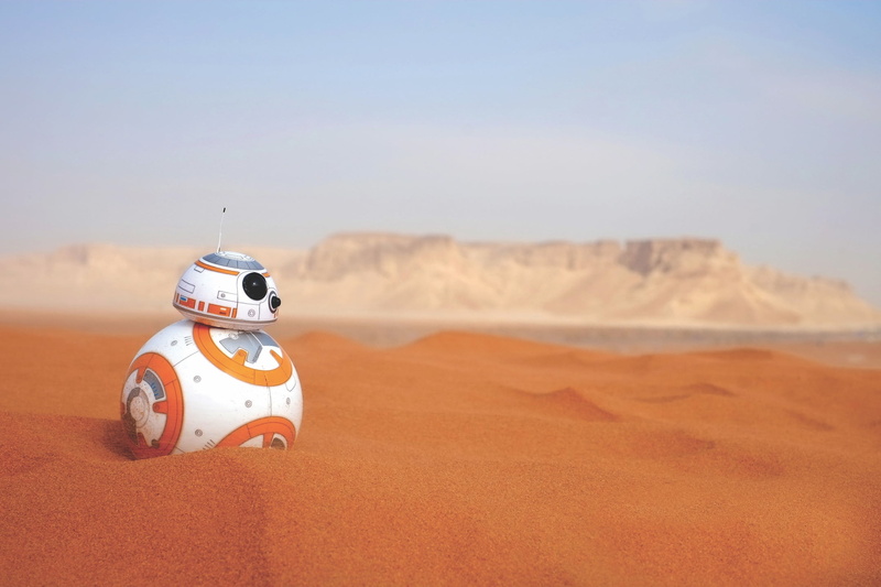 1080P, robot, sand, desert, star wars, Android, BB-8