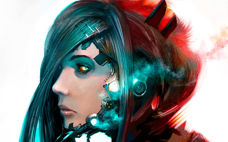 women, 720P, concept art, artwork, androids, fantasy art, cyborg, robot, science fiction