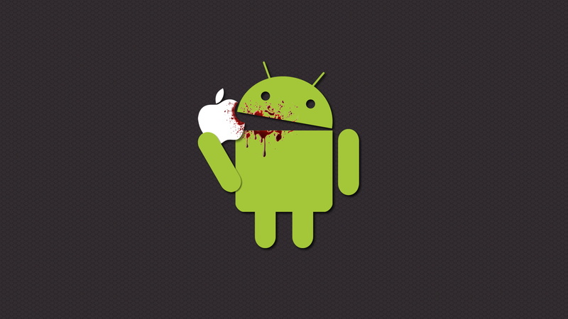 robot, minimalism, 1080P, simple background, Android (operating system), Apple Inc.