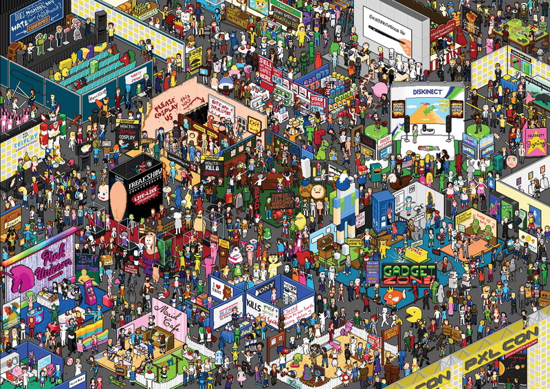 os android, stands, ANDROID, Pixel art, exhibition, 4K, robot