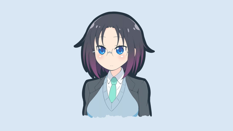 indoors, purple, 1080P, eyeglasses, Elma Jouii (Kobayashi-San Chi no Maid Dragon), women, simple background, one person, portrait, creativity, adult, technology