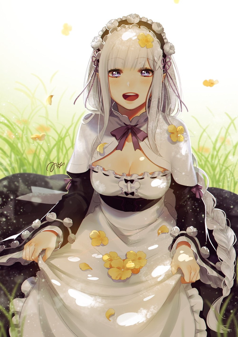 religion, beautiful woman, celebration, food and drink, 720P, representation, maid outfit, veil, belief, wedding, plant, bride, event, adult, Re:Zero Kara Hajimeru Isekai Seikatsu