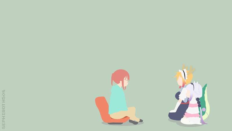 copy space, human representation, full length, Kobayashi-san Chi no Maid Dragon, cut out, business, 4K, Tohru (Kobayashi-san Chi no Maid Dragon), colored background