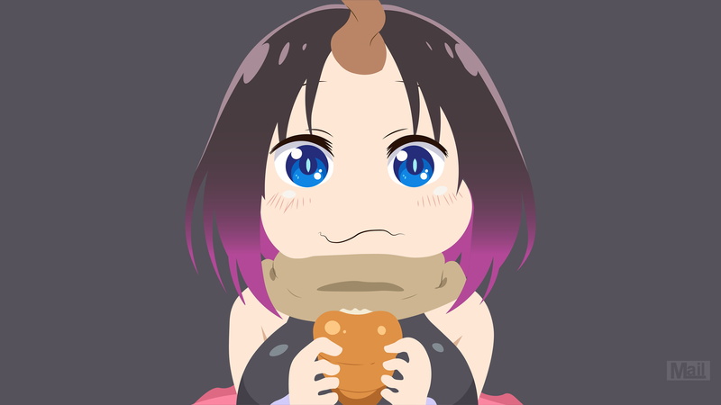 Elma (Miss Kobayashis Dragon Maid), Vector, Minimalist, Anime, Miss Kobayashis Dragon Maid, 4K