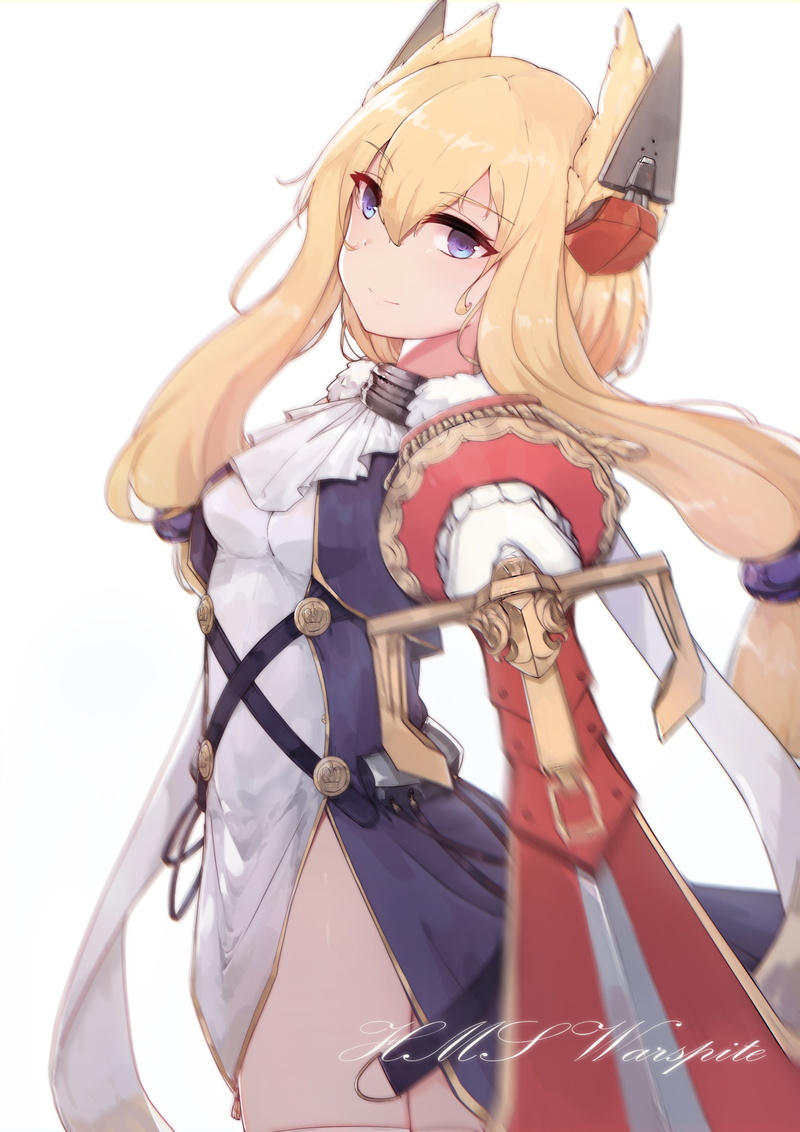 sword, Azur Lane, anime girls, simple background, anime, 2K, Warspite (Azur Lane)