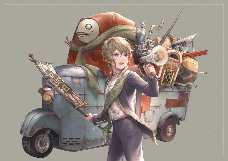 mode of transportation, hairstyle, music, standing, human representation, creativity, indoors, holding, representation, 1080P, lifestyles, nier: automata