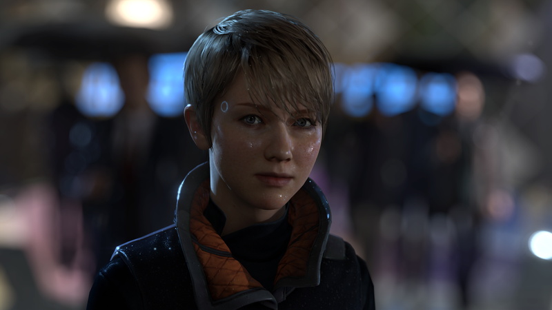 8K, 4K, PlayStation 4, jacket, Kara, 2018, Android, woman, gray, wearing, Detroit: Become Human, 8K, blue