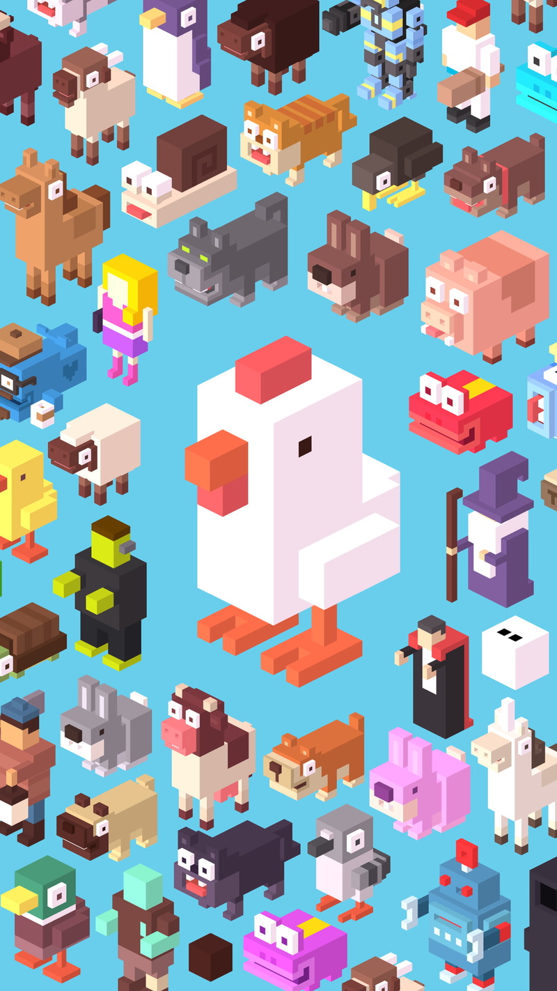 Crossy Road, game characters, android games, 1080P
