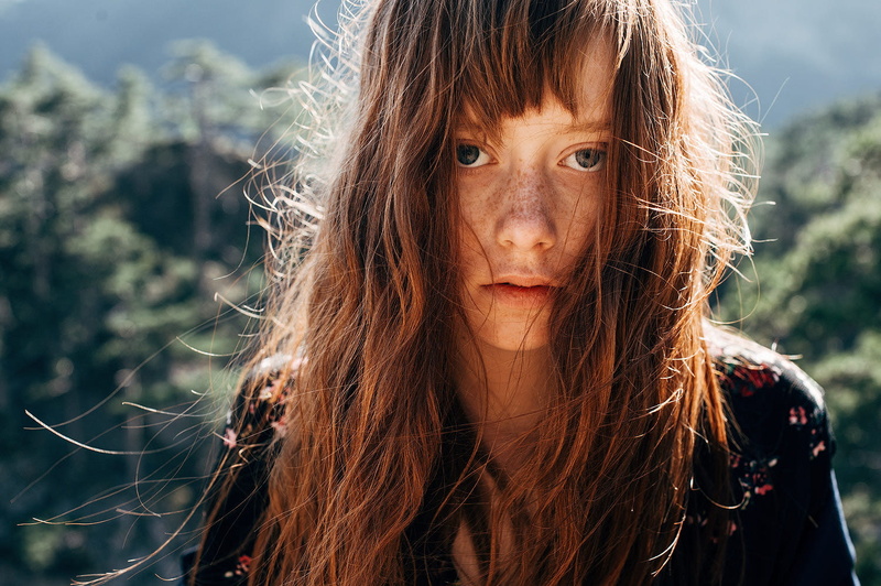 720P, closeup, green eyes, windy, depth of field, women outdoors, model, face, looking at viewer, moles, redhead, Marat Safin, women