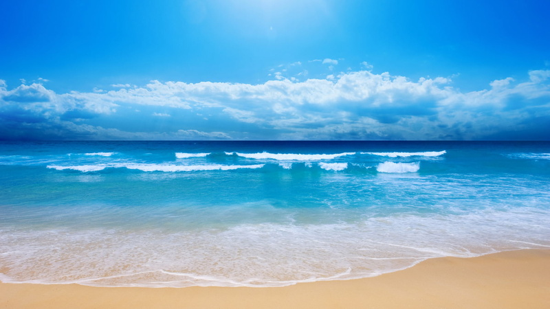 art, blue, beaches, sand, nature, sea, water, skyscapes, sky, hd, 1080P, waves, x, beach, Clouds