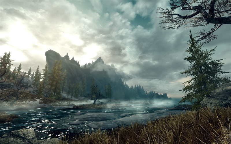Landscapes, x, nature, scrolls, Clouds, v, hd, scenic, art, skyscapes, 1080P, skyrim, elder, sky