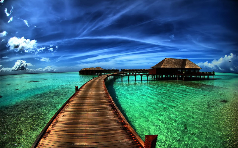 skyscapes, x, landscapes, clouds, wal, paradise, water, island, ocean, art, 1080P, pier, dock, dead, beaches, hd, nature, beach