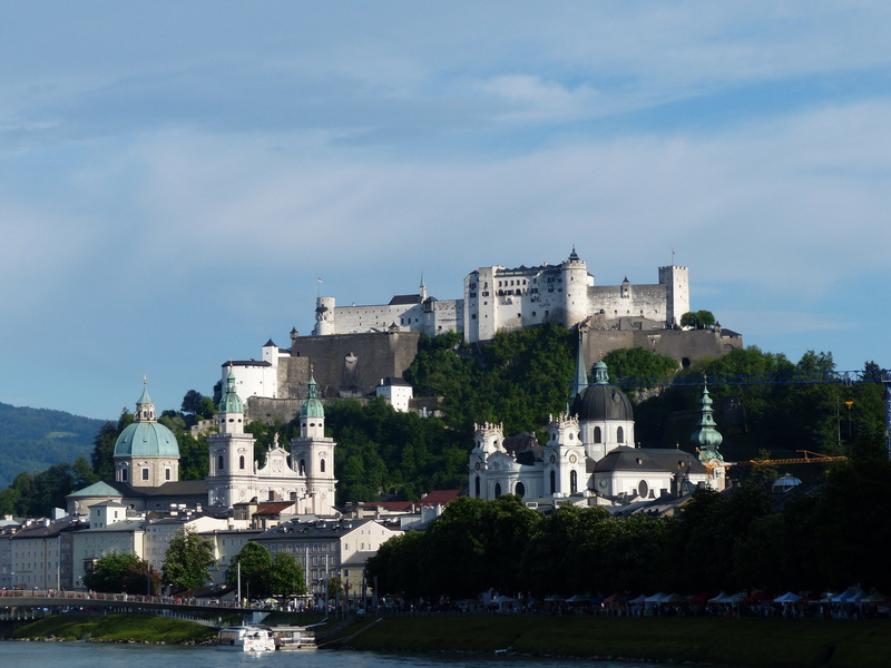 castle, dome, baroque, hohensalzburg fortress, europe, built structure, sublime, sky, cathedral, imposing, building, salzburg, surrounded, unesco world heritage