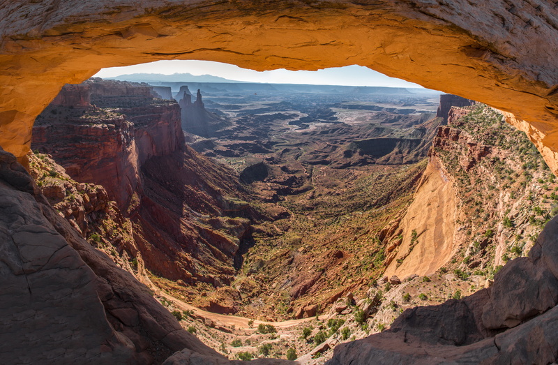 travel destinations, tranquil scene, green, famous, moab, landscape, landmark, outdoors, physical geography, photo, sunrise, valley, nature, rock formation