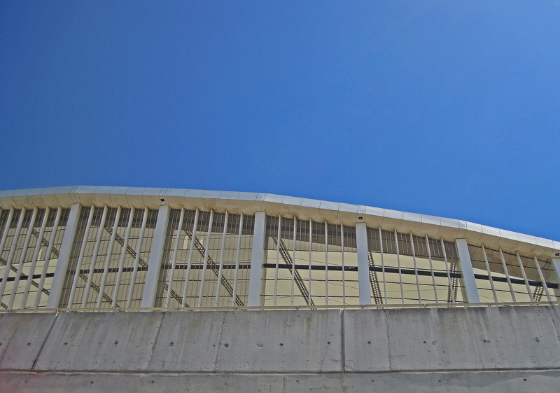 sunny, the past, prison, punishment, blue, building, outdoors, day, 2K, low angle view, arena, nature, city, history, building exterior, clear sky, sky