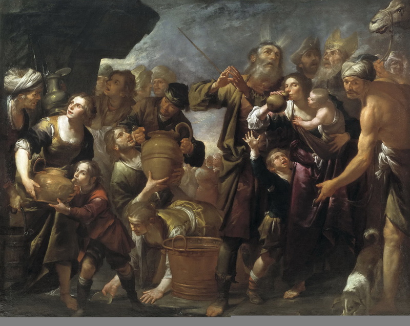 the Bible, Moses Carve Water from the Cliffs, religion, the outcome, genre, 1080P, people, Gioachino Assereto, picture