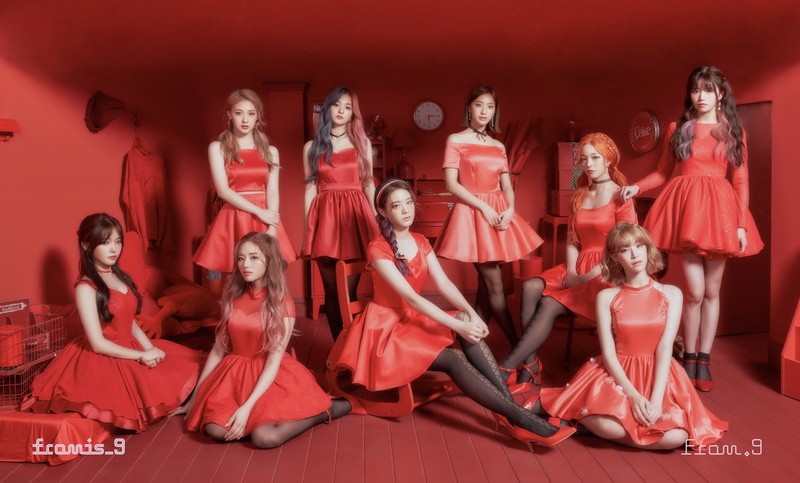 red background, from.9, Lee Saerom, 2K, Nagyung, Jang Gyuri, Lee Chae Young, Korean women, LOVE BOMB, red dress, Lee Seoyeon, Noh Jisun, Song Hayoung