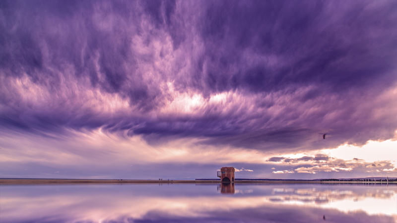 nature, body, waterscape, cloud, landscape, 5K, clouds, météo, Nuages, brown, shack, body of water, water, reflection, weather, wind, sea, cloud - Sky