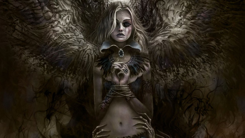hands, angel, women, girl, 1920x1080, 1080P, wings, arts, tied, suffering, dark, fantasy, art, punished