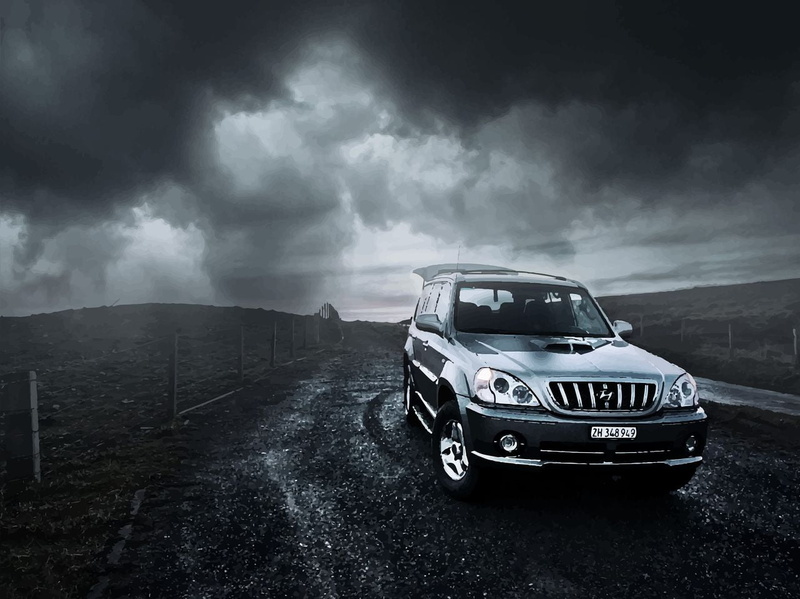 Conceptual, clouds, rain, modern, Photoshop, banner, photo art, trucks, atmosphere, storm, 4x4, high contrast, photo manipulation, car, wallpapper, poster